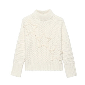 Mint Velvet White Cotton Blend Star Detail Jumper